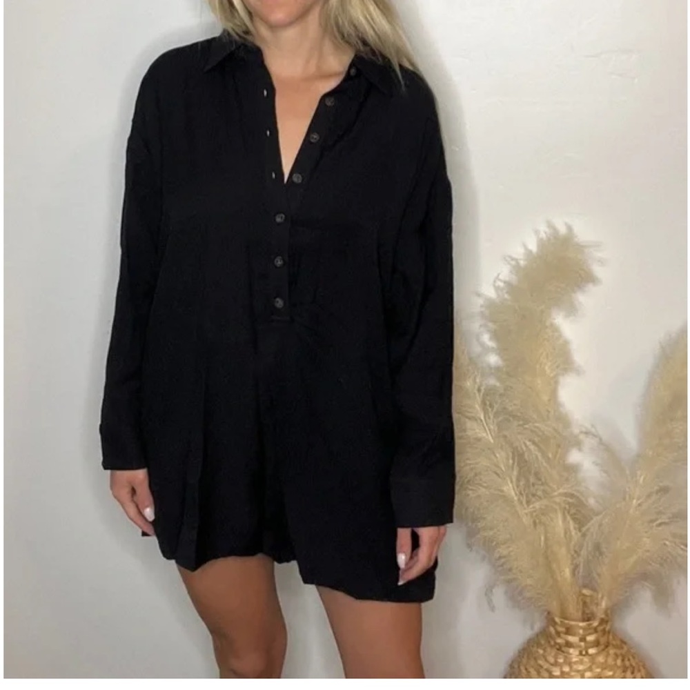 Black Long Sleeve Romper